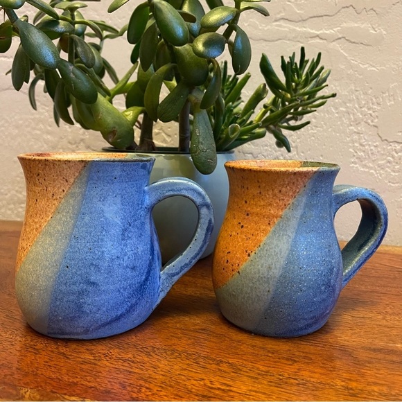 Ceramic Pottery Coffee Mug Bundle in Set of 2 Handmade Coffee Mug Western Color - Picture 2 of 7